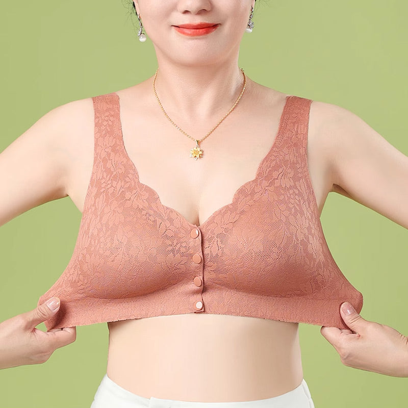 ✨Hot Sale✨Front Buckle Sleep Bra For Older Women