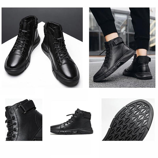 High quality high boots leather shoes