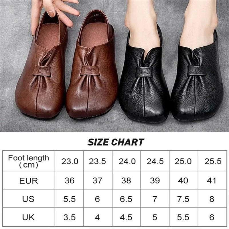 Low-Heeled Soft Sole Leather Shoes