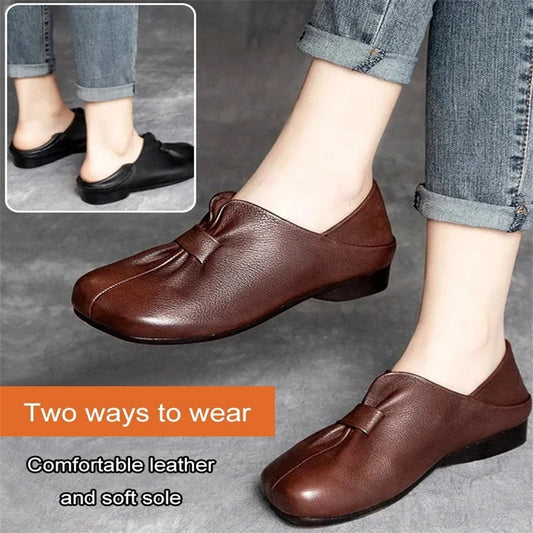 Low-Heeled Soft Sole Leather Shoes