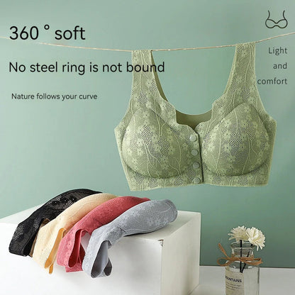 ✨Hot Sale✨Front Buckle Sleep Bra For Older Women