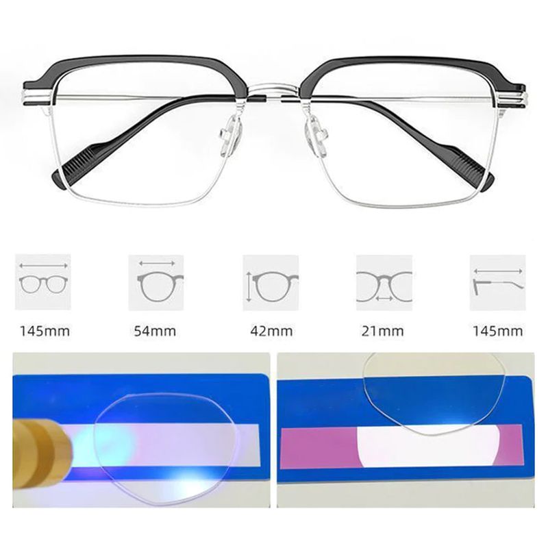 Fashion Anti-blue Light Gradient Square Myopic Glasses