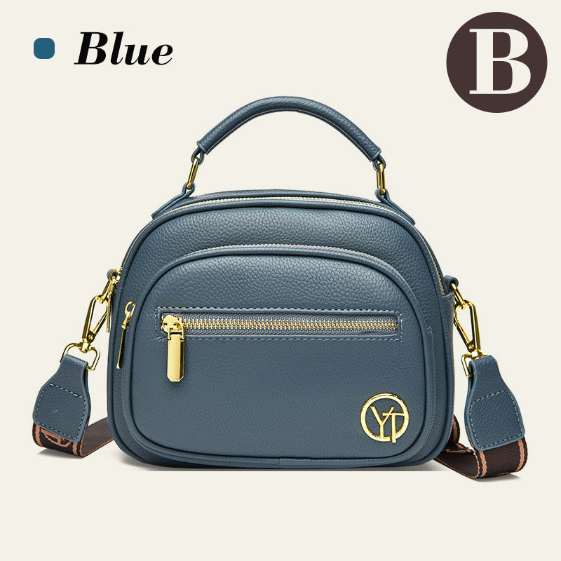 [Best Gift for Her] Classic Multifunctional Compartments Adjustable Wide Shoulder Strap PU Leather Crossbody Bag