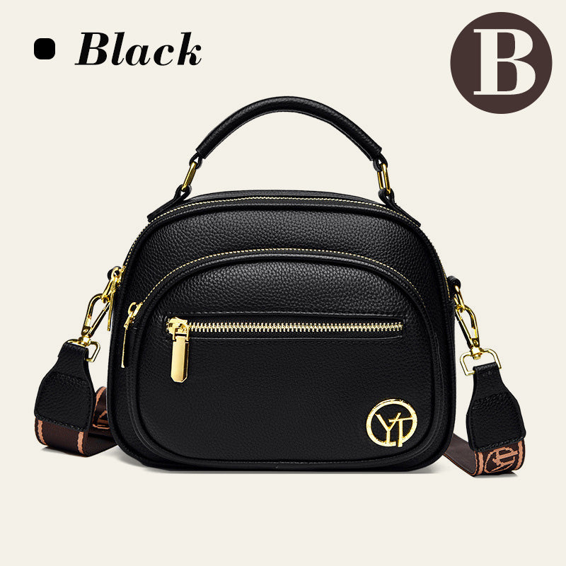 [Best Gift for Her] Classic Multifunctional Compartments Adjustable Wide Shoulder Strap PU Leather Crossbody Bag