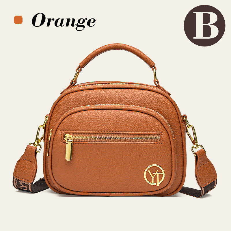 [Best Gift for Her] Classic Multifunctional Compartments Adjustable Wide Shoulder Strap PU Leather Crossbody Bag