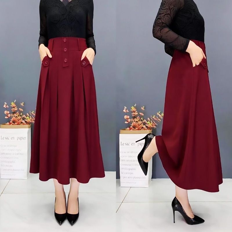 [Gift for Women] Fall High-waist Draping Casual Pleated Skirt