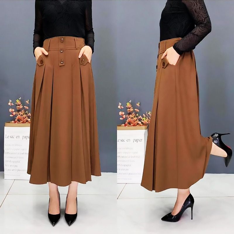 [Gift for Women] Fall High-waist Draping Casual Pleated Skirt