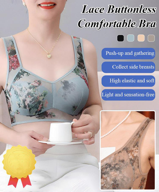 🔥Hot sale 40% OFF🔥Lace Buttonless Comfortable Bra