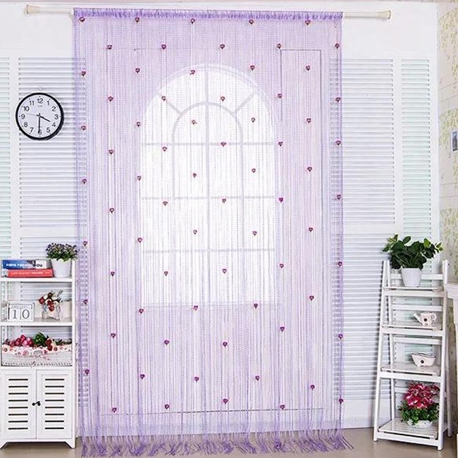 Velcro Rose Thread Tassel Door Curtain