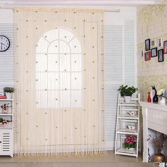 Velcro Rose Thread Tassel Door Curtain