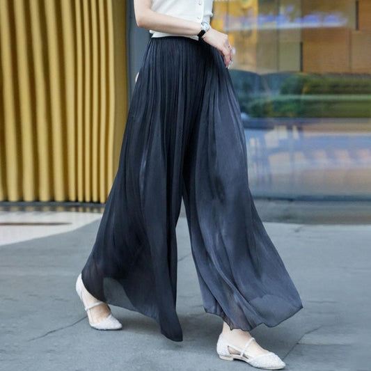 🔥Hot Sale 50% Off🔥Glazed Ice Silk Floor-Length Wide-Leg Culottes