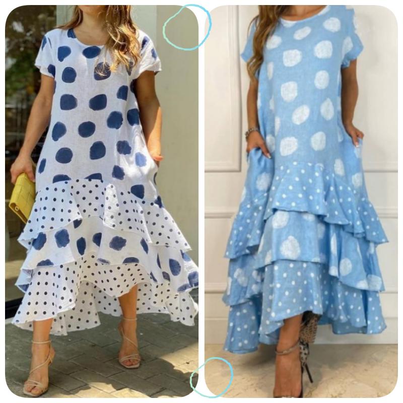 🔥Hot New 48%OFF🎉Polka Dot Printed Swing Long Dress