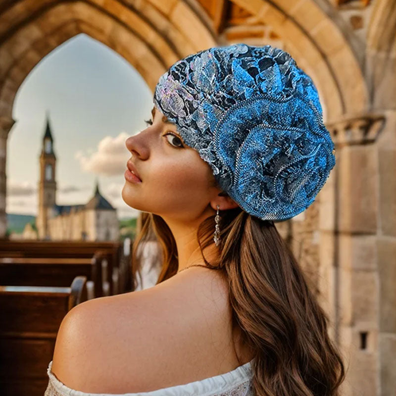 Unique Floral Breathable Lace Headscarf