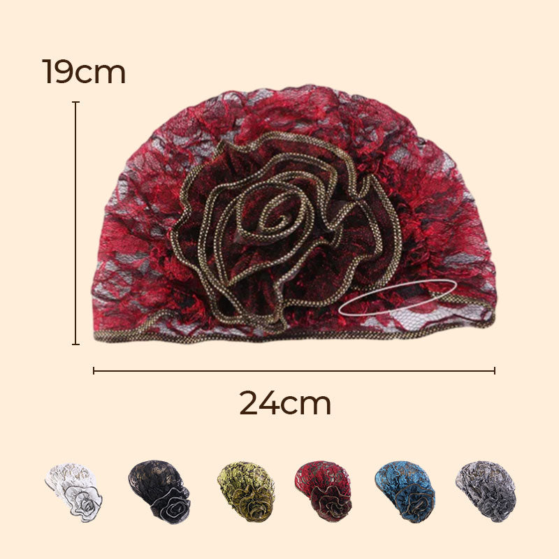 Unique Floral Breathable Lace Headscarf