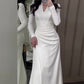 Graceful Slim Long-sleeve Pleated Dress（50% OFF）