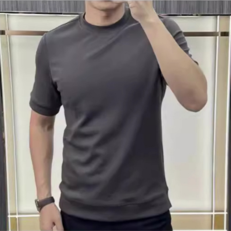 Men's Summer Simple Round-Neck Pure Cotton T-Shirt