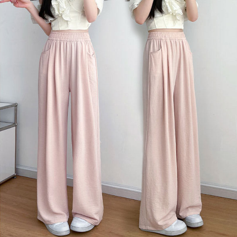 Women's Summer Lightweight Elastic-Waist Wide-Leg Pants