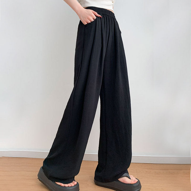 Women's Summer Lightweight Elastic-Waist Wide-Leg Pants