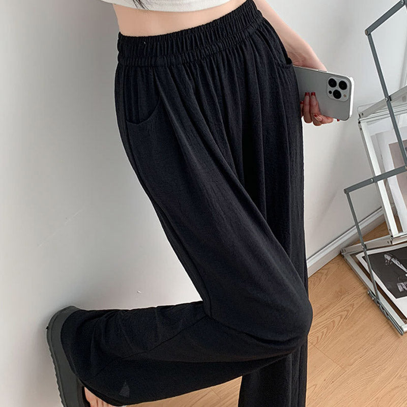 Women's Summer Lightweight Elastic-Waist Wide-Leg Pants