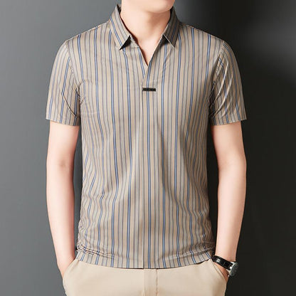 Men's Summer Striped Short Sleeve Shirt