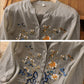 Women's Loose Fit Embroidered Button Down Top