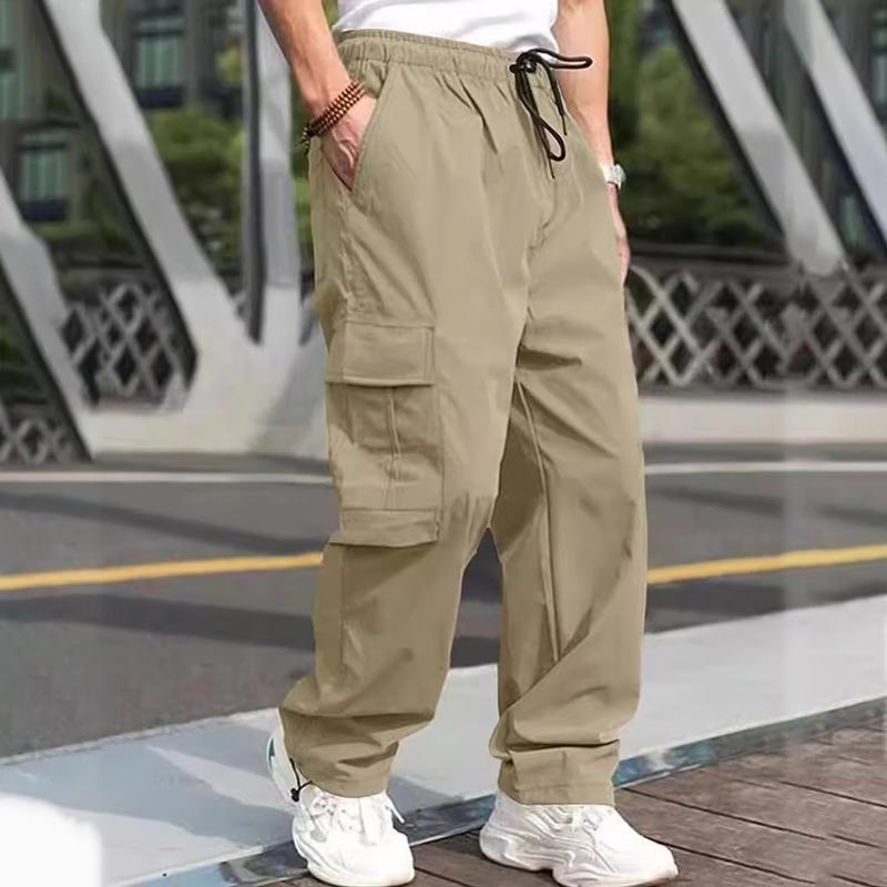 Men’s Loose Fit Casual Pants with Multiple Pockets