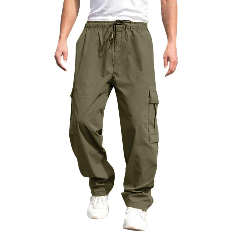 Men’s Loose Fit Casual Pants with Multiple Pockets