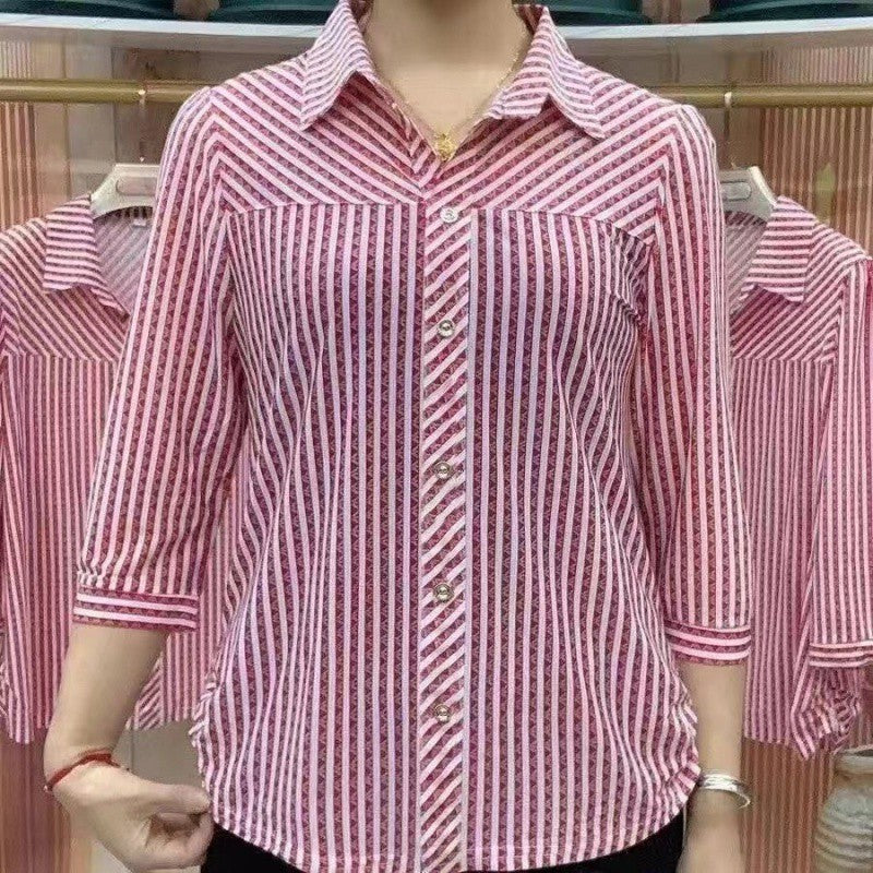 🎉Limited Time Event Half Price🎉Lady's Striped Lapel Shirt