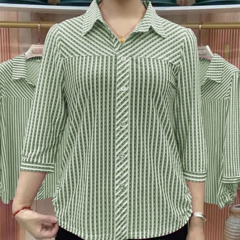 🎉Limited Time Event Half Price🎉Lady's Striped Lapel Shirt