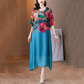 Women's Elegant Flowy Floral Print Plus Size Dress