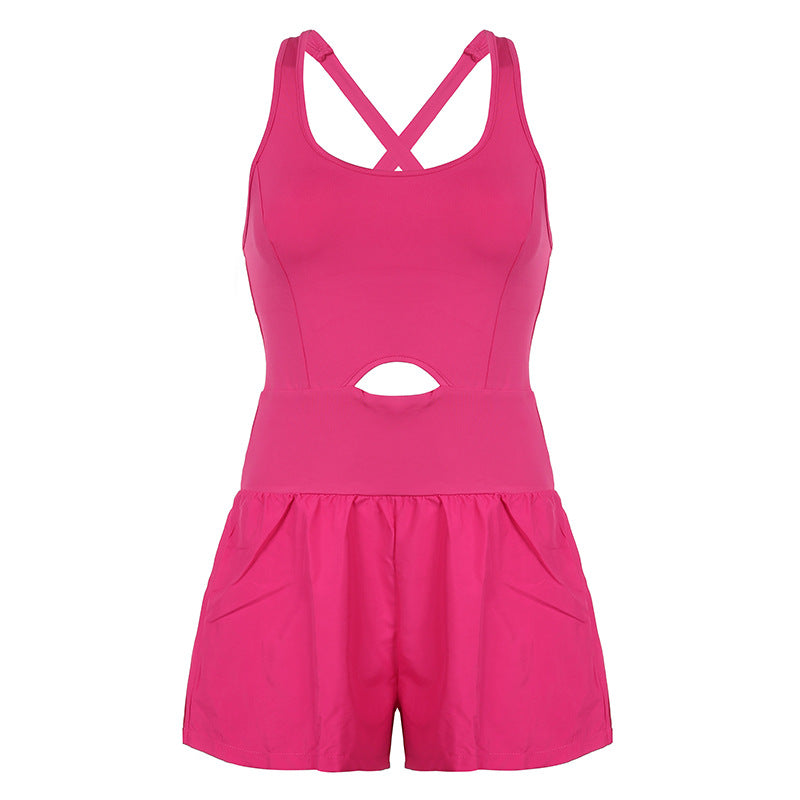 Athletic Romper One-piece Jumpsuit Shorts for Women