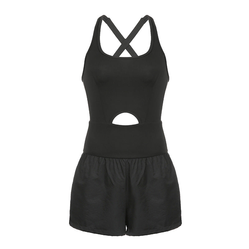 Athletic Romper One-piece Jumpsuit Shorts for Women