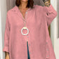 Women's Casual Solid Color Long Sleeve Button Down Shirt