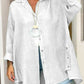 Women's Casual Solid Color Long Sleeve Button Down Shirt