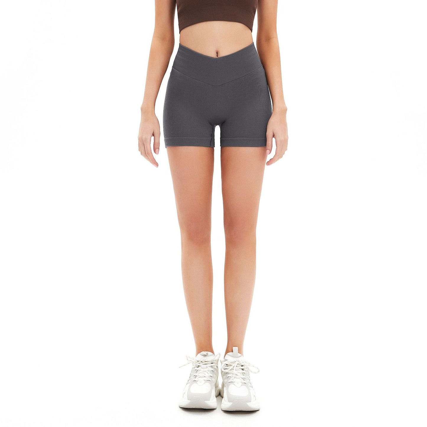 High Waisted Tummy Control Workout Yoga Running Gym Shorts