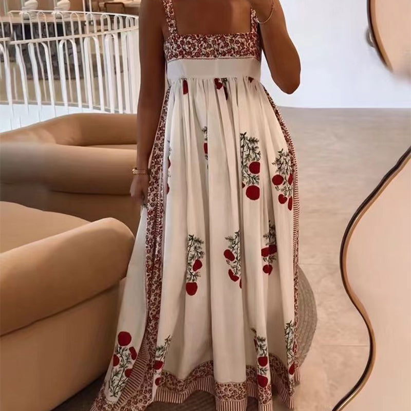 Women’s Trendy Floral Print Sleeveless Flowy Long Dress