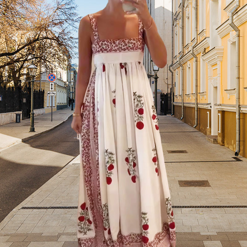 Women’s Trendy Floral Print Sleeveless Flowy Long Dress