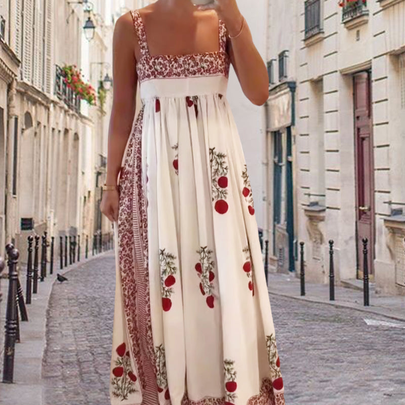 Women’s Trendy Floral Print Sleeveless Flowy Long Dress