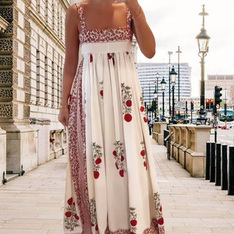 Women’s Trendy Floral Print Sleeveless Flowy Long Dress