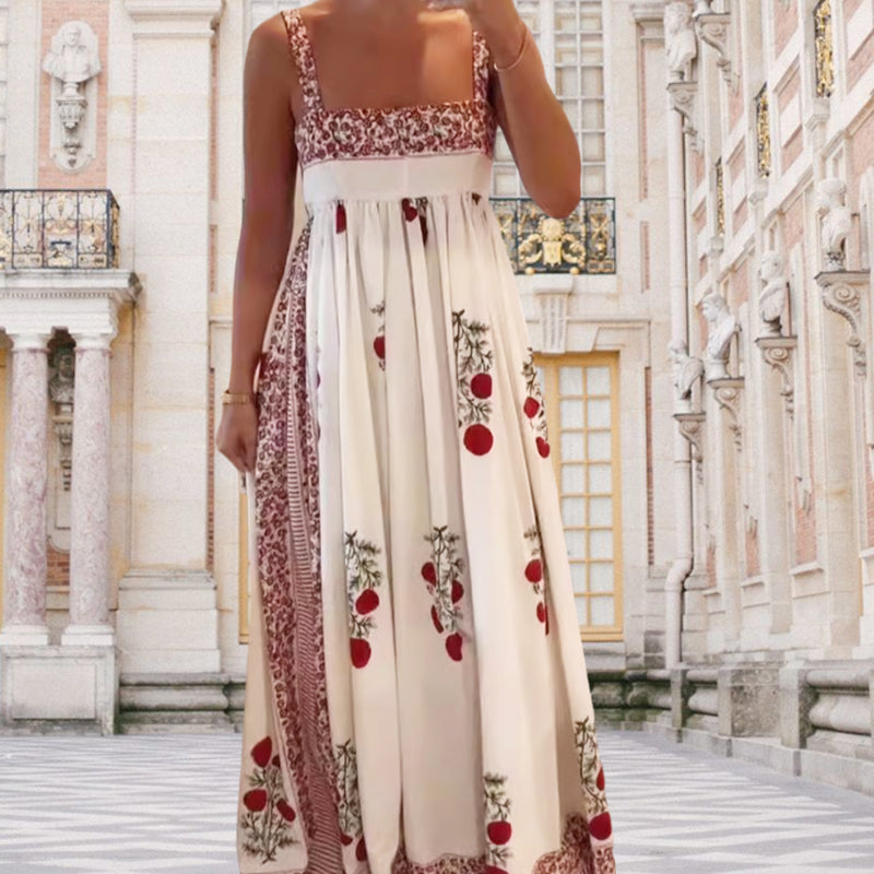 Women’s Trendy Floral Print Sleeveless Flowy Long Dress