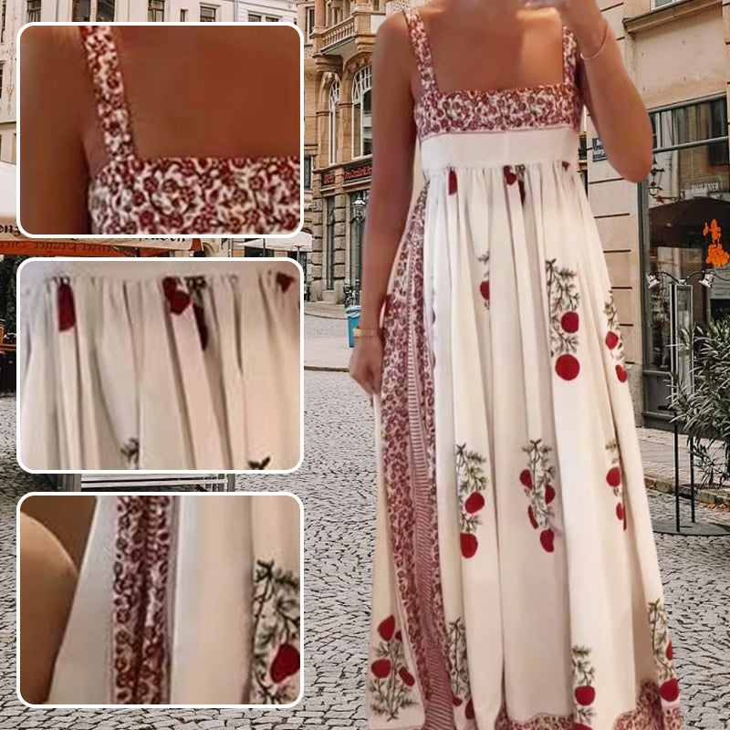 Women’s Trendy Floral Print Sleeveless Flowy Long Dress