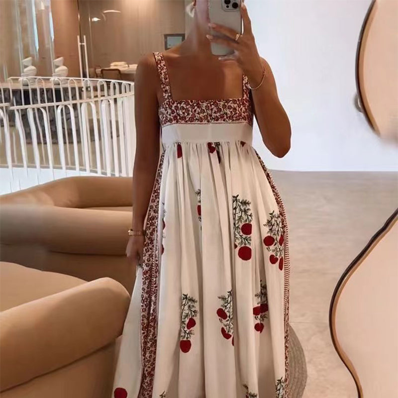 Women’s Trendy Floral Print Sleeveless Flowy Long Dress