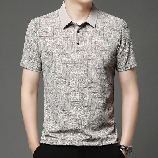 Men's Fashion Cooling Breathable Printed Lapel T-Shirt