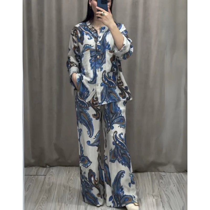 Two Piece Shirt and Trousers Set for Women