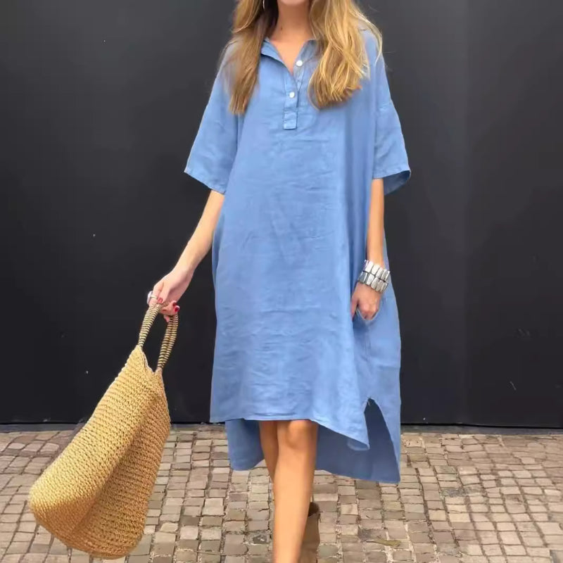 👗Oversized Shirt Midi Dress with Pocket