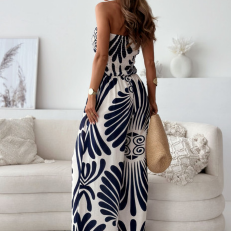 Off-Shoulder Sleeveless Jumpsuit with Wide Legs