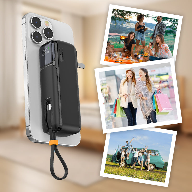 Fast Charging Mini Mobile Power with Plug & Cable