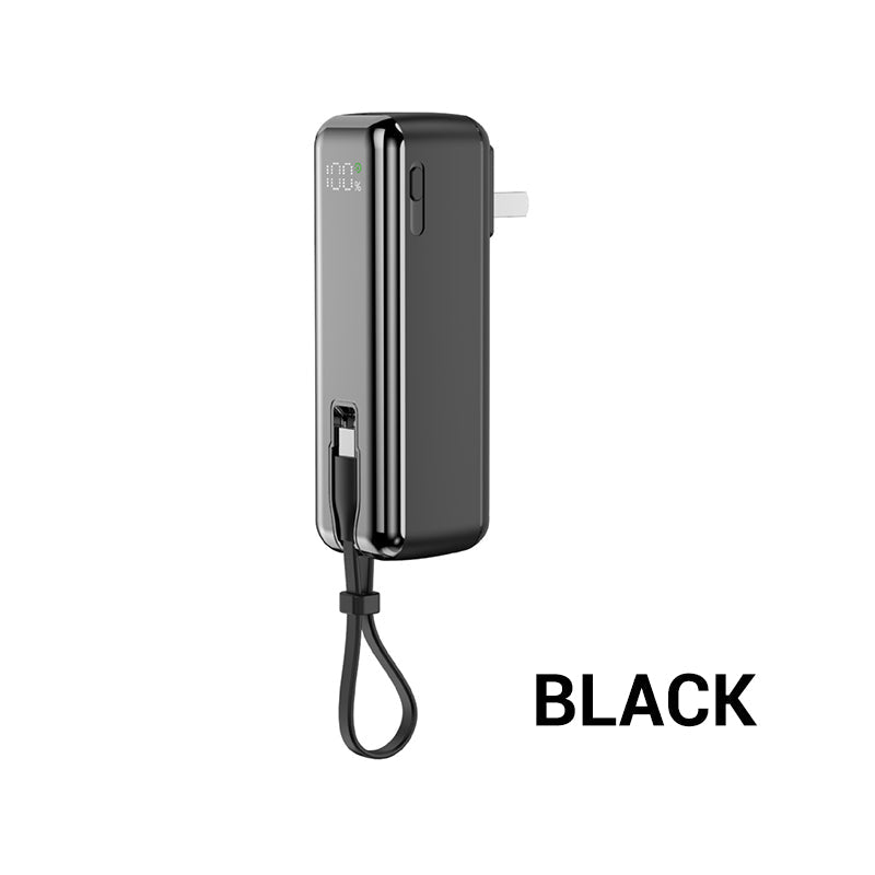 Fast Charging Mini Mobile Power with Plug & Cable