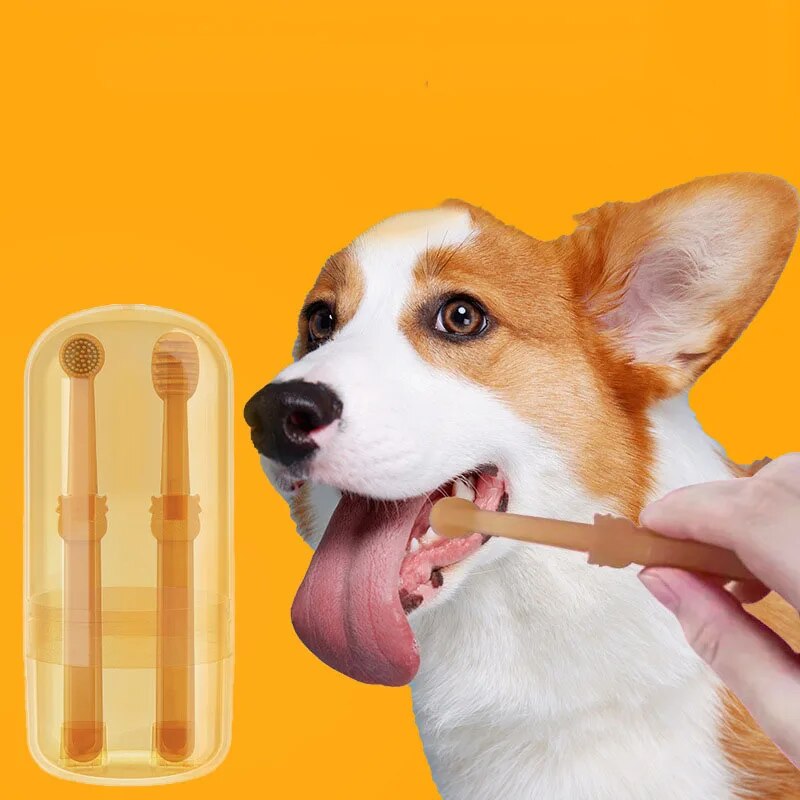 🔥Hot Sale 🎁Pet Toothbrush With Tongue Scraper