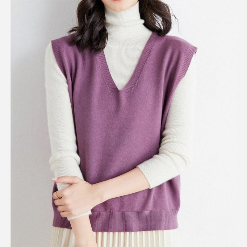 Women's Ultra-Soft V-Neck Knit Vest